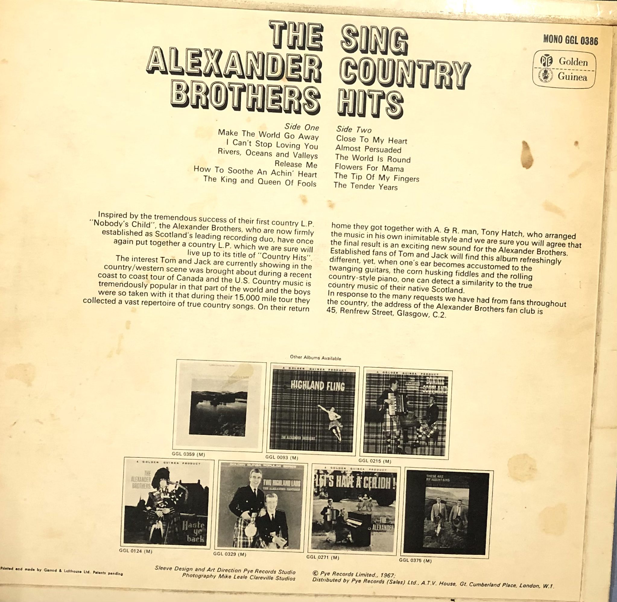 LP The Alexander Brothers Sing country hits — HP AUDIO