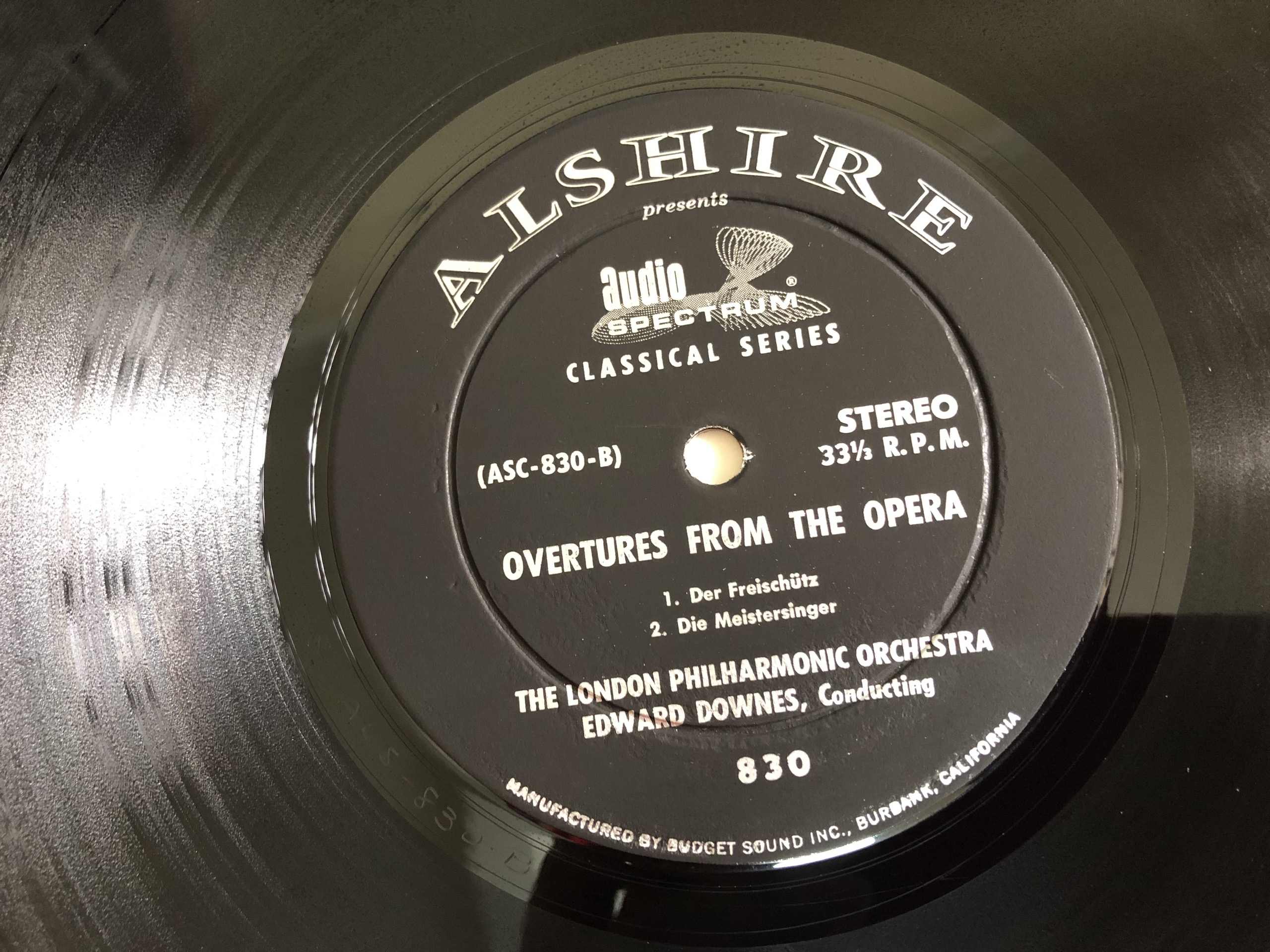 Overture Example LP OVERTURES FROM THE OPERA — HP AUDIO