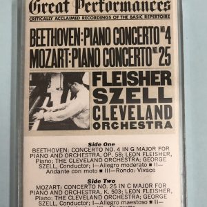 BĂNG CASSETTE - BEETHOVEN - CONCERTO NO.4 IN G MAJOR FOR PIANO AND ORCHESTRA OP.58 & MOZART - CONCERTO NO.25 IN C MAJOR FOR PIANO AND ORCHESTRA K.503 Pianist LEON FLEISHER Nhạc trưởng GEORGE SZELL