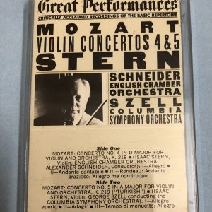 BĂNG CASSETTE - MOZART - VIOLIN CONCERTOS 4 & 5 Violin ISAAC STERN Nhạc trưởng ALEXANDER SCHNEIDER