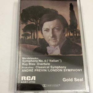 BĂNG CASSETTE - MENDELSSOHN SYMPHONY NO.4 "ITALIAN", RUY BLAS OVERTURE & PROKOFIEV CLASSICAL SYMPJONY Nhạc trưởng ANDRE PREVIN