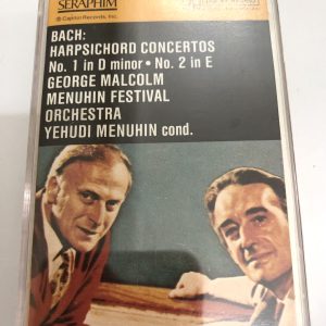 BĂNG CASSETTE - BACH - HARPSICHORD CONCERTOA NO.1 IN D MINOR & CONCERTO NO.2 IN E Nhạc trưởng YEHUDI MENUHIN